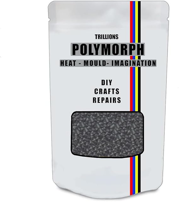 Hand Mouldable Black Polymorph 100g | Thermoplastic | Unlimited Uses - Crafts, DIY Repairs, Modelling, Prototypes