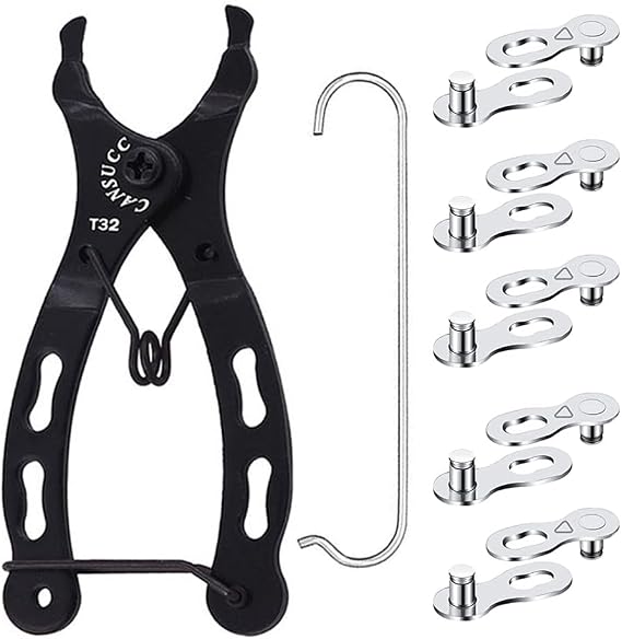 Bicycle Chain Link Tool with Hook Chain 5 Pairs Missing Link for Bicycle Ideal for 6, 7, 8 Speed Chains