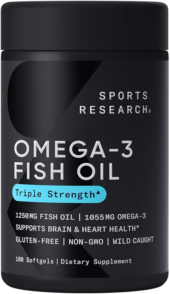 Omega-3 Fish Oil, Triple Strength, 180 Softgels,