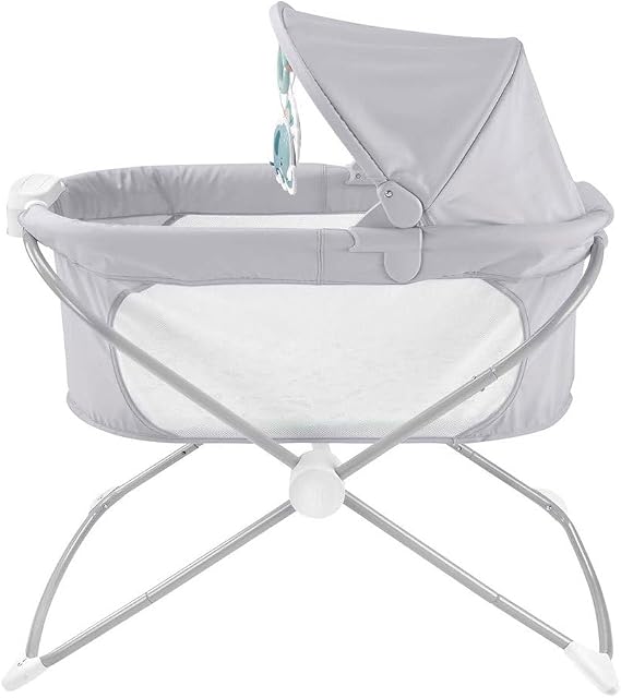 Fisher Price Katlanabilir Beşik, Yeni Doğan ve Bebekler İçin Projeksiyon Işıklı Katlanabilir Portatif Bebek Beşiği GWD36