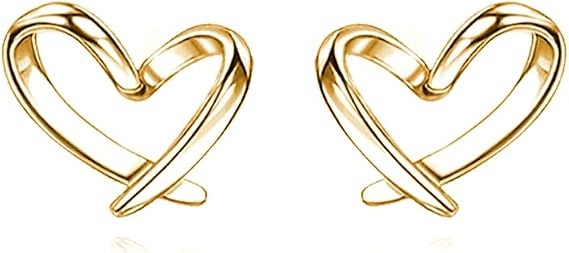 Reffeer Solid 925 Sterling Silver Tiny Heart Stud Earrings for Women Earrings Love Heart Stud Earrings