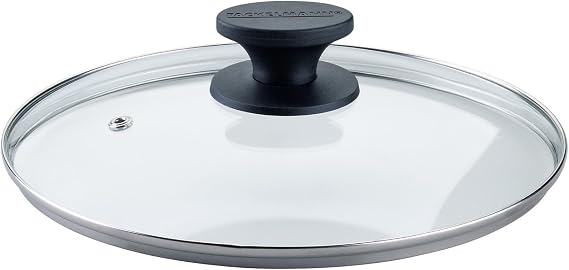 Fackelmann 24cm Glass Lid Heat Resistant Bakelite Handle Shadow Black Universal Lid Ideal For Any Home