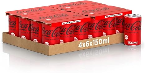 72 x Coca Cola Zero Sugar mini cans carbonated drink 150 ml soft drink