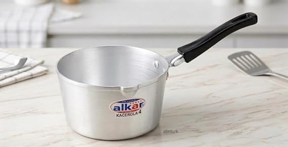 Dayanıklı Boyasız Alüminyum Sütlük Kaçerola Yemek Isıtma Kabı Tek Saplı Derin Tava