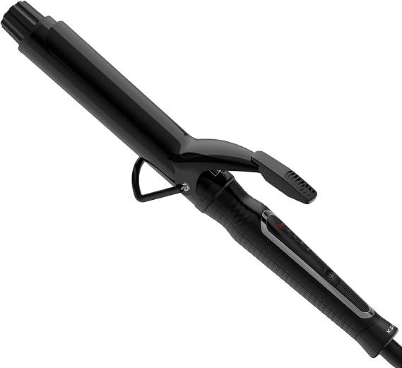 Curling Iron with Clamp, Ceramic Coating 32MM Long Barrel Adjustable Temp LED Display for Long Hair Instant Heat up to 232°C Professional Curling Wand Dual Voltage
