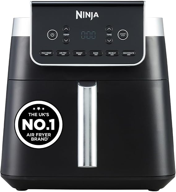 Ninja Air Fryer MAX PRO, 6.2L, Large Single Drawer, Grey AF180UK