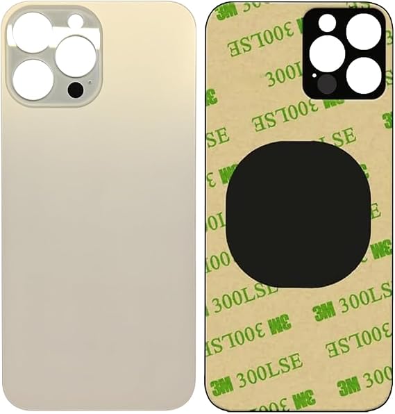 iPhone 13 Pro Max用バッテリーカバーガラス 1個/ロット iPhone 13PM 2IN1用交換用ビッグホールバックガラスリアドアケース接着剤付きゴールド