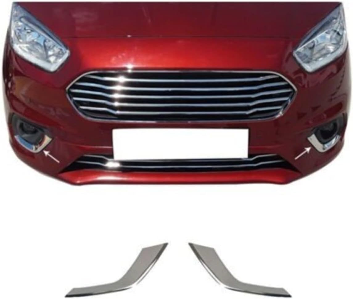 Compatible with BTM AUTOMOTIVE 287 Chrome Fog Light Frame 2 Pieces 2018 and Above Stainless Steel Ford Courier
