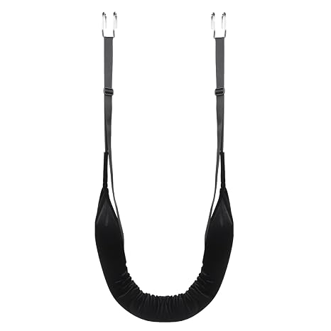 FakeFace Back Stretcher Lumbar Traction Device Hanging Spine Decompressions Belt for Lower Back Pain Relief Home Horizontal Bar Spinal Stretching Device (Black)