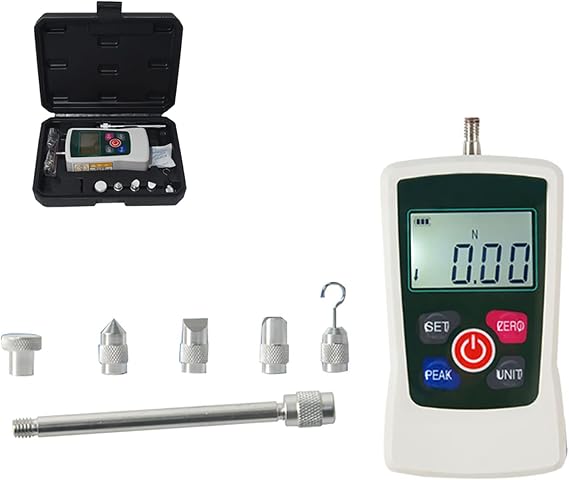 Digital Force Gauge Push and Pull Tester Dynamometer Pressure LCD High Precision Thrust Meter Measuring Instruments of 4 Measurement Units N/Kg/Lb/Oz-2N