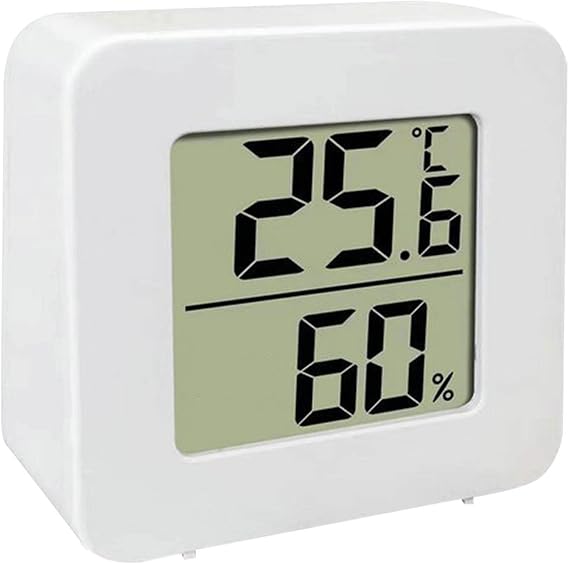 LCD Digital Hygrometer Thermometer, Indoor Hygrometer, Thermometer for Room with Temperature Humidity Monitor, For Bedroom, Living Room, Plant, White