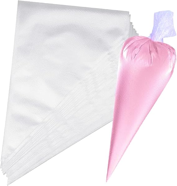 100 Disposable Piping Bags - Clear Medium Piping Bags for Cake Decorating Cake Cookie Baking at Home