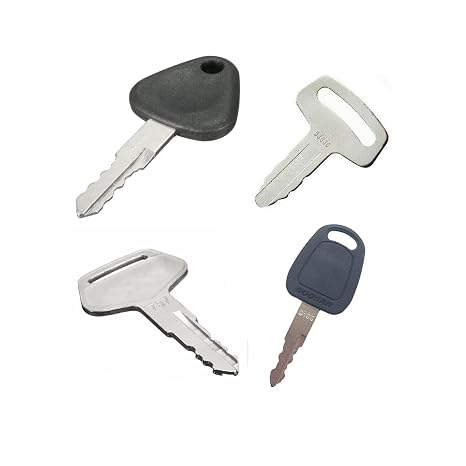 BODYA 4Pcs Excavator Key Ignition Keys for Kubota 53630 Komatsu 787 Volvo 777 Doosan DH55 60-7 Key Stainless Steel Heavy Equipment Key Replacement