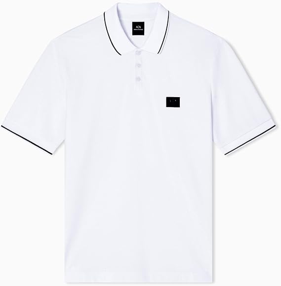 Armani Exchange Short Sleeve Side Logo Patch Three-button Collar Polo tişört Erkekler