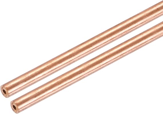 sourcing map Copper Round Tube 2mm OD x 0.5mm Wall Thickness x 200mm 2Pcs
