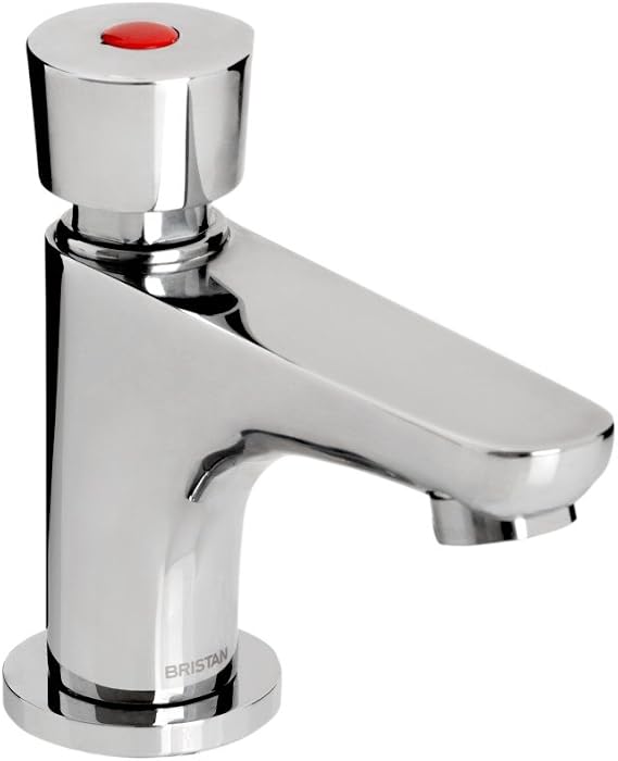Bristan Z2 DUS 1/2 C Self Closing Single Pillar Basin Soft Touch Timed Flow Tap - Chrome, Round Pillar