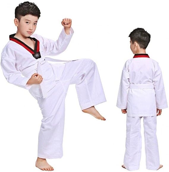 Kids Costumes Clothing White Taekwondo Uniforms Karate Judo Dobok Clothes Children Unisex Long Sleeve Taekwondo Uniform