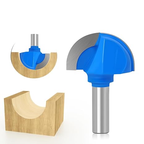Round Bottom Router Bit 1/2" Shank 2" Cutting Diameter, Woodworking Grooving & Edge Forming Tool