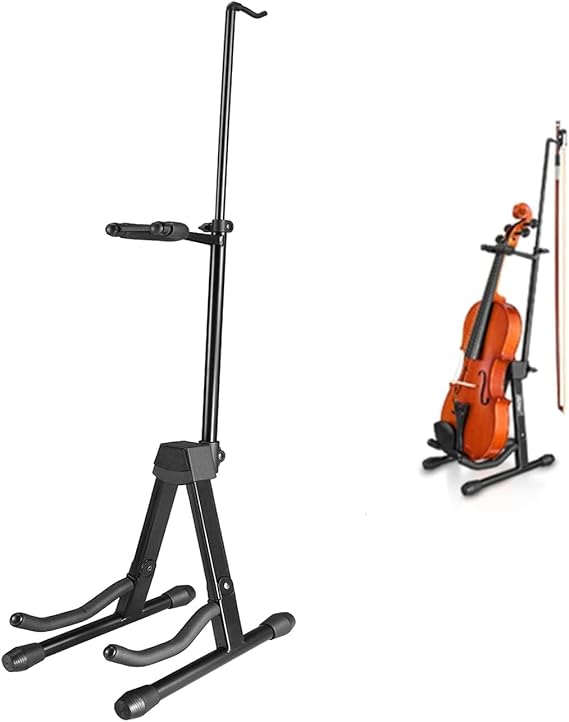 Eastar EST-006 Folding Flip-Resistant Violin Stand, Black