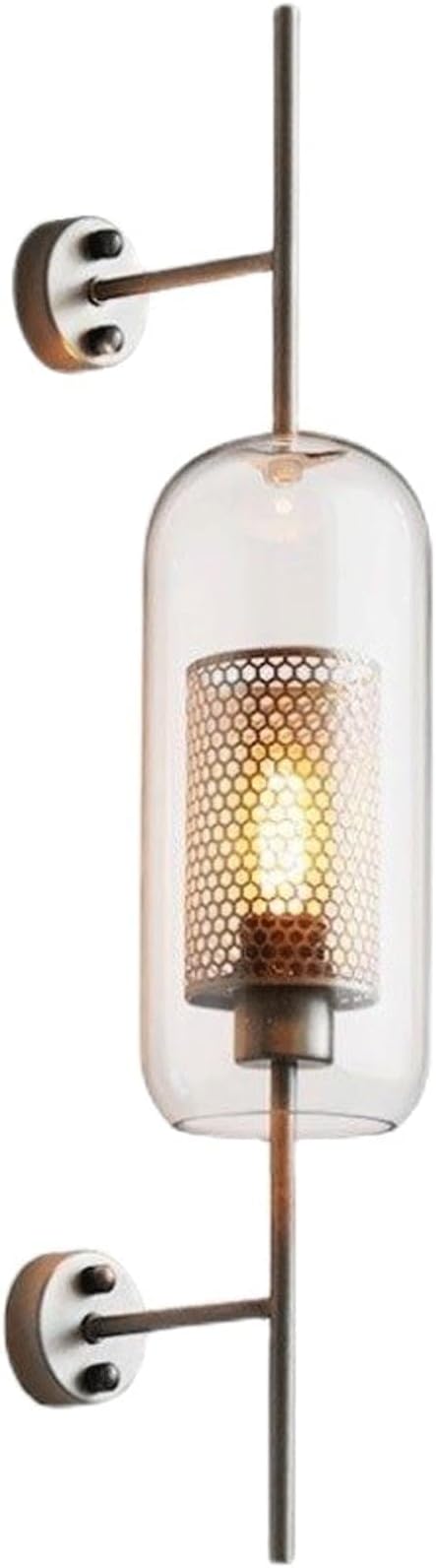 Wall Sconce with Bracket Industrial Retro E27 Glass Shade Bathroom Vanity Light Wall Lighting Fixture for Bedroom Restaurant Hallway Living Room