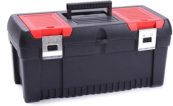 Multifunctional hardware toolbox storage tool box plastic portable household maintenance electrician double layer tool case(420x200x180mm)