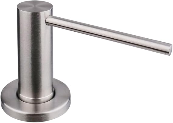AIKE Undercounter Soap Dispenser for Kitchen and Bathroom, with Stainless Steel Pump, 500 ml Bottle, Top Fill, Brushed