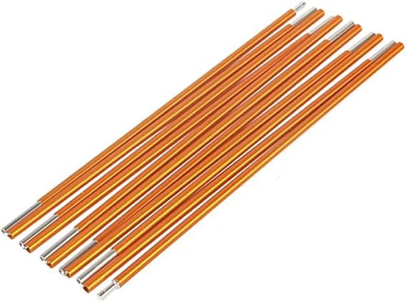 Tent Poles Replacement 3.6 m 4 m 4.4 m Aluminum Tent Rod 8 mm Flexible Tent Poles Bendy Outdoor Camping Collapsible Tent Frame Repair Accessory (Orange, 1 Pole 3.6m)