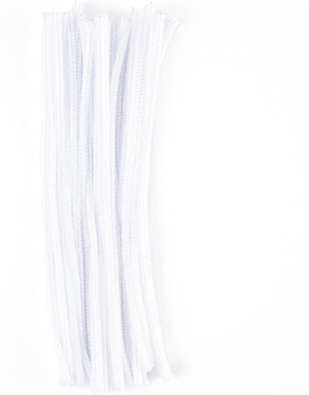 Vaessen Creative Pipe Cleaners For Crafts | 8 mm x 30 cm | 50 Pieces, Synthetic Fiber, White, 30 x 0.8 x 0.1 cm