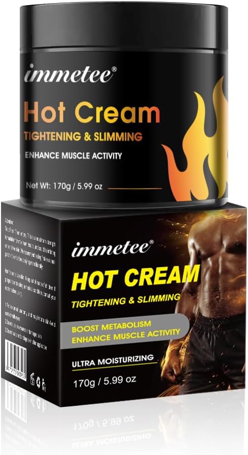 immetee Abdominal Fat Burning Cream, Hot Cream, Abdomen Reducing Cream for Women Men, Training Enhancer for Shaping Waist, Abdomen and Gluteos, 170 g