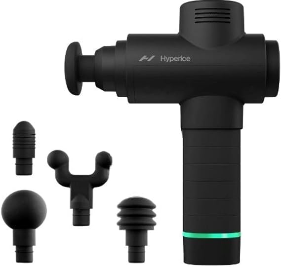 Hyperice Hypervolt 2 Handheld Percussion Massage Gun Deep Muscle Tissue | Pre and Post Workout Recovery | 3 Speeds and 5 Interchangeable Heads | Helps with Pain Stiffness and Circulation | TSA