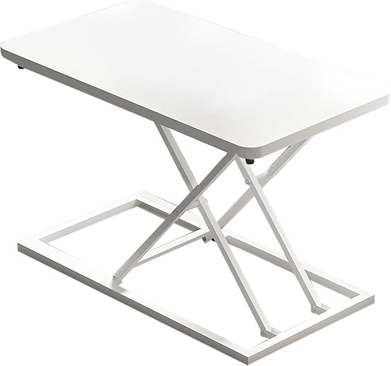 Height Adjustable Standing Desk Converter Ergonomic Stand Up Desk Riser for Home Office Mobile Laptop Workstation Computer Desk Solution (White)