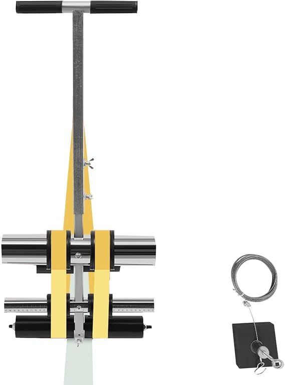 Line Striping Machine - Hand-Pushed Tape Marking for Playgrounds, Running Tracks, Courts, and Parking Lots with Adjustable Height & Distance