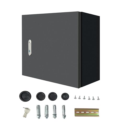 Electric Box, Cold Rolled Steel Plate 1.0 Spray Painted Steel Box, Horizontal Type, Single Door Right, Control Box, Breaker Box, Wall Mounted, Power Distribution Box, Solar Power Connection Box