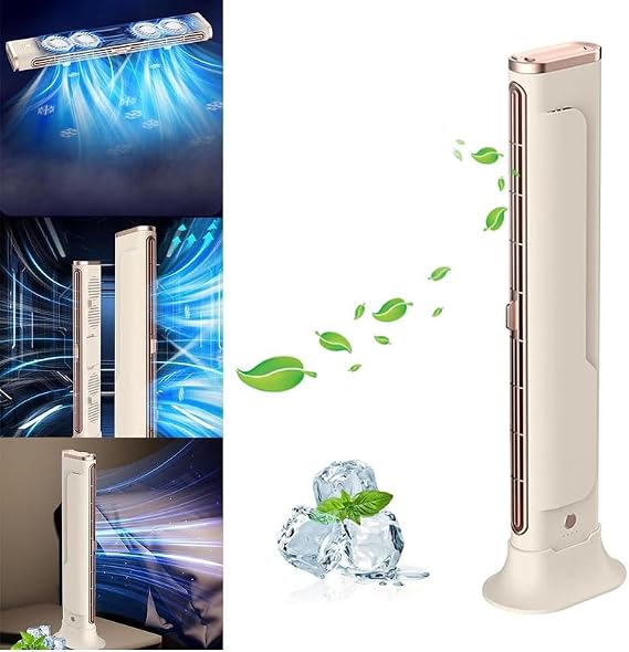 Coldeez Cooling Ace 2.0 Libiyi Cooling Ace Coldeez Air Conditioner Dotmalls Coldeez Cooling Ace Quiet Tower Fan Turbine Bladeless Fan For Bedroom Office Kitchen (Beige)