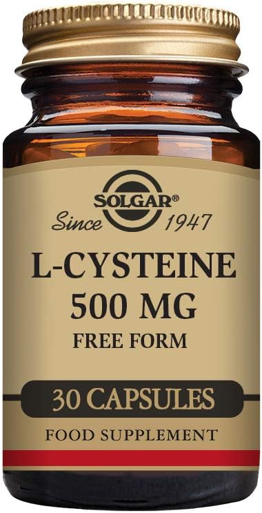 Solgar L-Cysteine 500 mg Vegetable Capsules - Pack of 30 - Metabolism Support - Amino Acid Supplement for Skin, Hair and Nails - Vegan, Gluten Free and Kosher