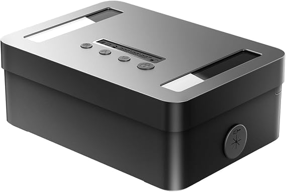 Metal Time Lock Box with Timer, Small, Black