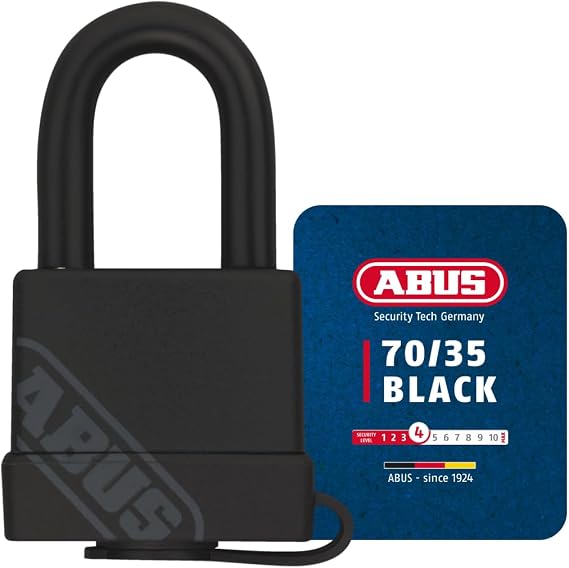 ABUS Brass Padlock 70/35 - Weatherproof, Security Level 4, Black