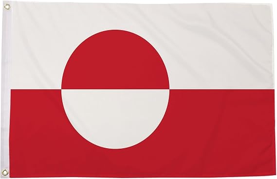 Greenland Flag 3ft x 2ft Small Flag 90cm x 60cm | Premium Woven Polyester with Brass Eyelets | Indoor Outdoor Garden Decoration Wall Hanging Display | Arctic Territory National Banner