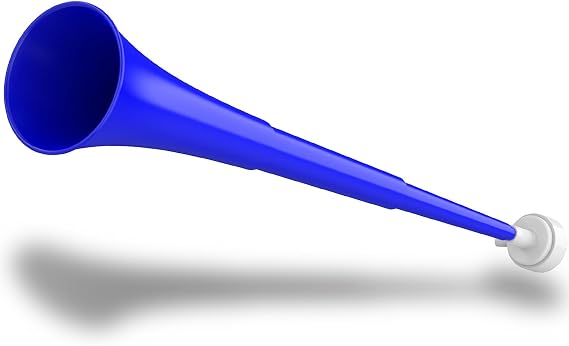 Collapsible Stadium Horn 24 Inch Vuvuzela Plastic Cheering Trumpets Blow Horn Loud Sound Soccer Noisemakers for Sporting Events Graduation Games School Party Supplies (Blue)