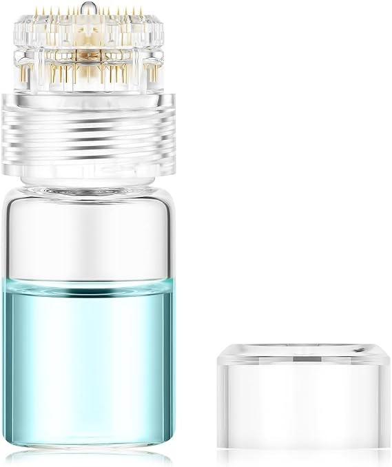 20-Pin Derma Stamp Microneedling Tool,0.25mm with Glass Serum Bottle