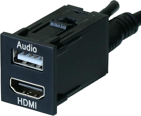 USB Input Port & HDMI Input Port Audio Relay Audio Parts Spare Switch Hole Transforms into USB/HDMI Input Terminals for Toyota/Daihatsu Cars 22.5mm x 26mm