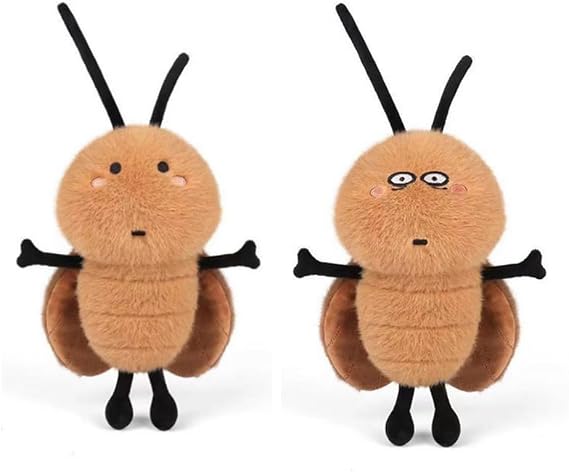 NatureMan 2 Pcs Cockroach Stuffed Animal 9.8 Inches Plush Cockroach Soft Stuffed Animal Toy Ugly Funny Brown Plush Doll for Halloween Birthday Party Gifts Home Decoration