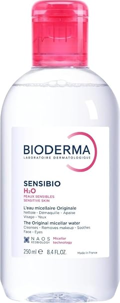 BIODERMA Sensibio H2O - Micellar Cleansing and Makeup Removal Water - Removes Make-up Pollen and Pollution Residues - Sensitive Skin - Bottle 250 ml