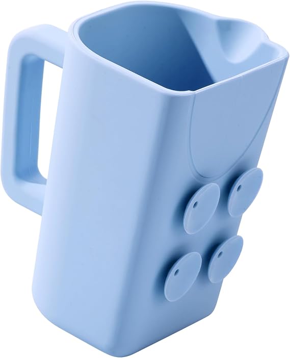 Baby Bath Jug with Suctions, 100% Food Grade Silicone, Rinser to Wash Hair and Body with Easy Grip Handle