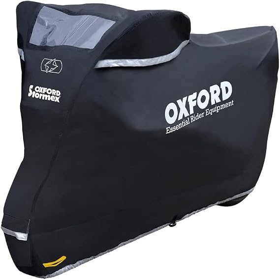 Oxford Stormex Outdoor Waterproof Motorcycle Cover Medium – Black, 229 x 99 x 125 cm