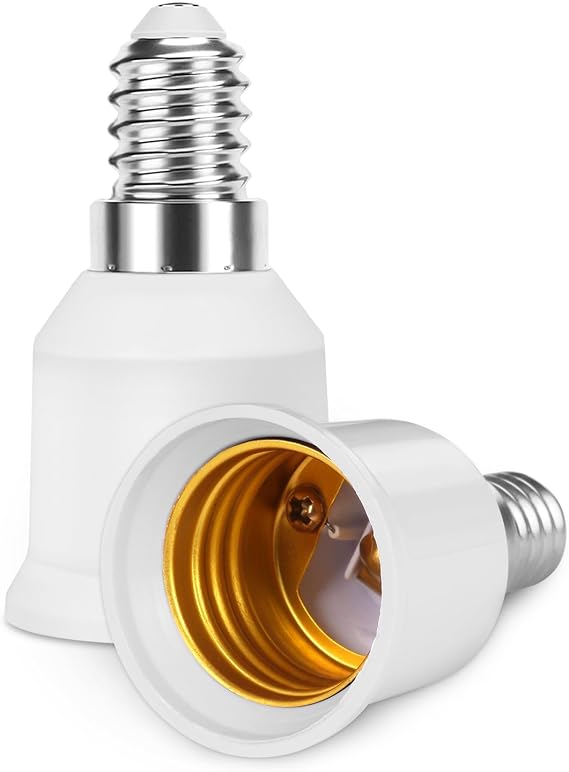 AUAUY E14 to E27 Socket Adapter Converter, SES to ES Adapter, 2 Pack