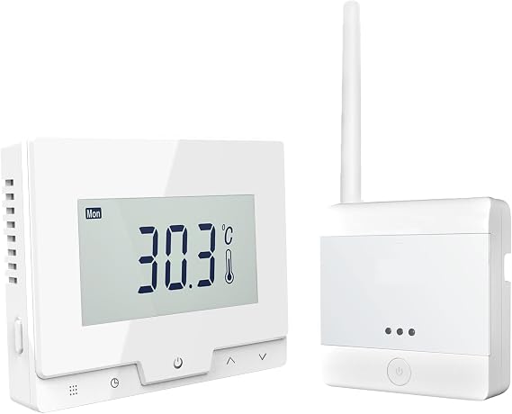 Programmable Wireless Thermostat with Receiver, for Boilers, Electric & Water Underfloor Heating