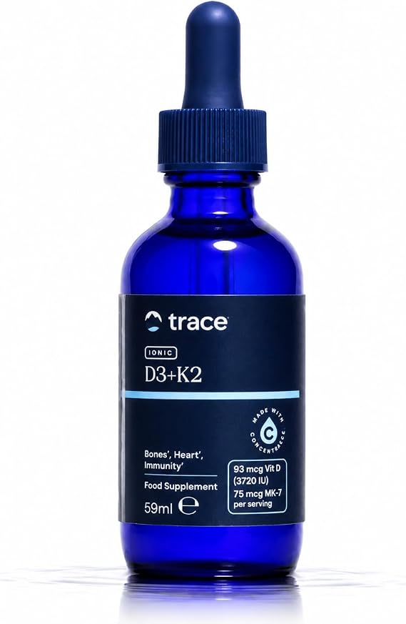 Trace Minerals Liquid Vitamin D3 K2 MK7 Drops 3,720IU D3, 75mcg K2, 59ml