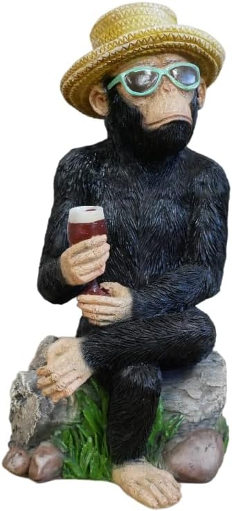 Holiday Drinking Monkey - Resin Animal Statue for Home Decor - Charming Figurine Ornament, Perfect Stylish Decoration!