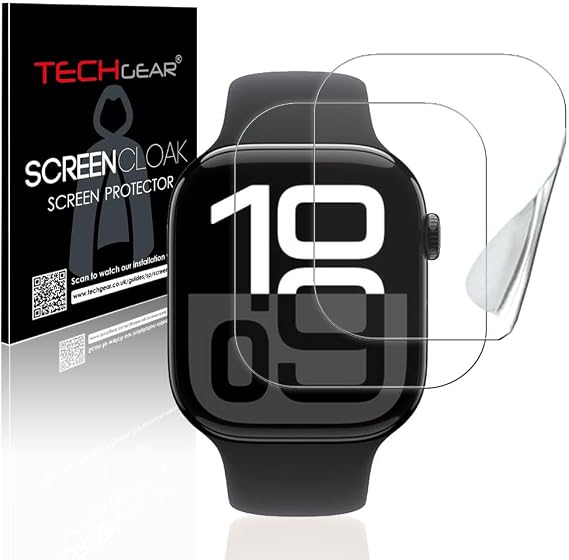 TECHGEAR 2 Pack Screen Protectors for Apple Watch Series 11 10 42mm [Screen Cloak Edition] [FULL Screen Coverage] [HD] [Reinforced] [Bubble Free] EPU Screen Protector